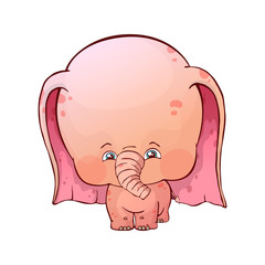 Cute cartoon baby elephant.