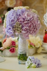bright wedding bouquet for the ceremony