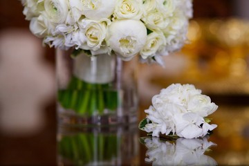 bright wedding bouquet for the ceremony