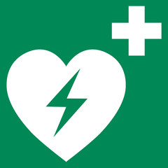 Automated heart defibrillator - obrazy, fototapety, plakaty