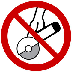 Do not use with hand-held grinding machine