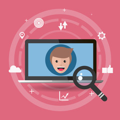 Webinar, internet conference  flat design eps 10 vector