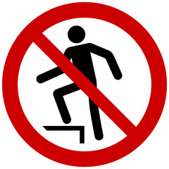 No stepping on surface sign