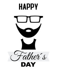 happy fathers day. hipster dad in black and white