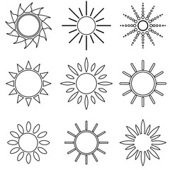  thinline sun icons set