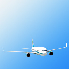 plane flies on the sky and the sun backgrounds