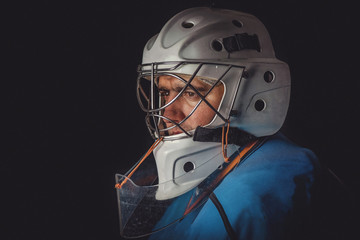 Hockey goalie in the mask
