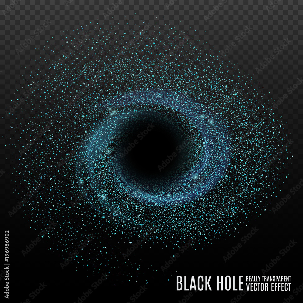 Wall mural black hole. cosmos black hole in space. stars and material falls into a black hole.