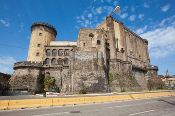 Fototapeta na wymiar Naples (Italy) - Castel Nuovo, New Castle, also called Maschio Angioino, is a medieval castle located in front of Piazza Municipio and the city hall