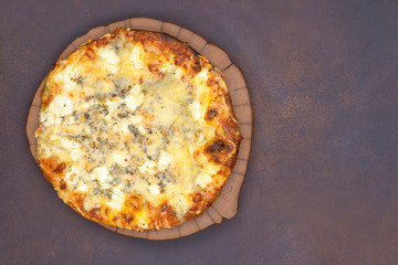 Cheese pizza top view
