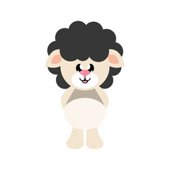 cartoon cute sheep black