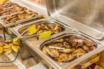 Mixed grill on table
