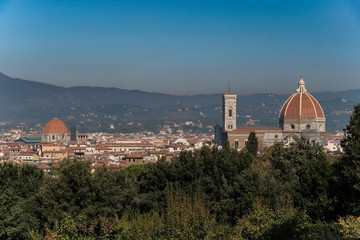 Fototapeta na wymiar View of Santa Maria del Fiore from Boboli Gardens, Florence, Italy