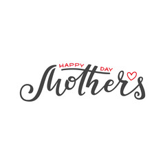 Handwritten lettering of Happy Mother's Day on white background