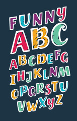 Hand drawn brush ink vector ABC letters set. Textured artistic typeset for your design.