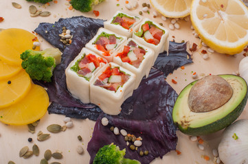 Roll sushi. Sushi menu. Japanese food.