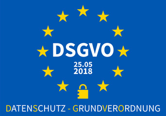 DSGVO Datenschutz-Grundverordnung EU Sterne blau