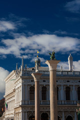 Saint Mark Square with Venice Lion column