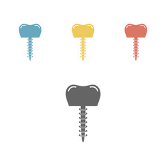 Dental implant flat icon. Vector illustration