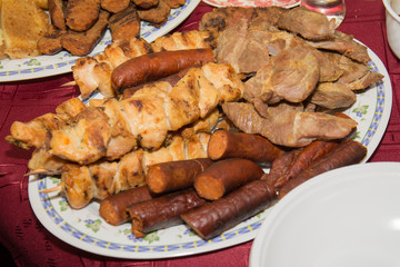 Mixed grill on plate