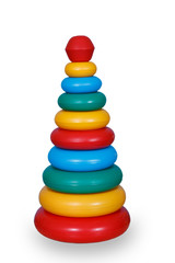 toy pyramid of colored plastic