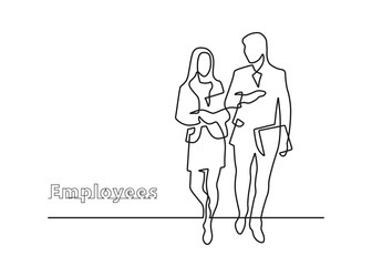 employees walking togethe