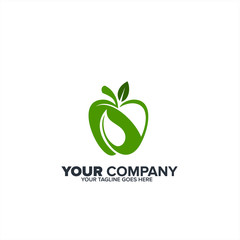 Abstract green apple icon for diet, healthy and many graphic template