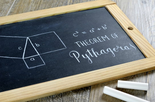 Theorem of Pythagoras on chalkboard