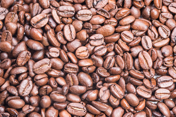 Roasted coffee beans, can be used as a background