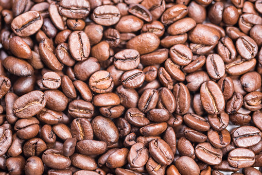 Roasted coffee beans, can be used as a background