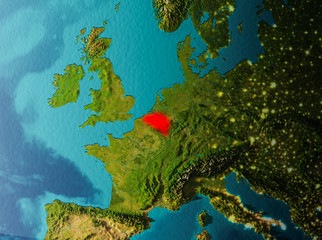 Orbit view of Belgium