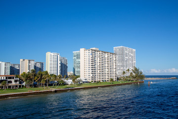 White Condos Along Fort Lauderdale Shipping Channel
