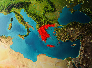 Orbit view of Greece