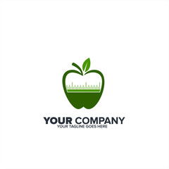 Abstract green apple icon for diet, healthy and many graphic template
