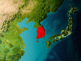 Orbit view of South Korea