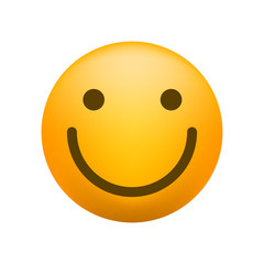 Cute Happy Emoticon on White Background . Isolated Vector Illustration 