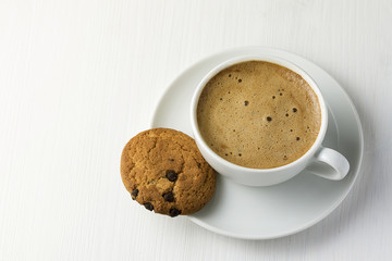 Breakfast with coffee and oat cookies