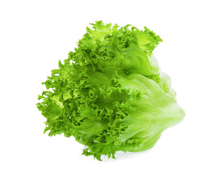 green frillice iceberg lettuce isolated on white background