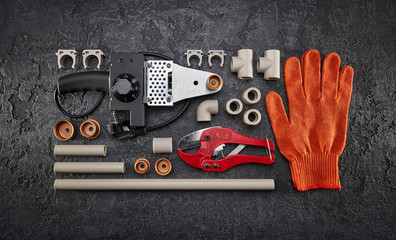 Set of tools for sanitary engineering