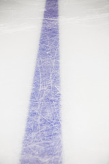 blue line on ice hockey rink