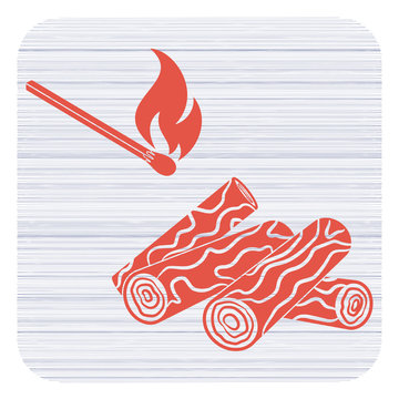 Firewood and matches icon