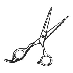 Vintage barbershop scissors emblem. Text is on separate layer. Isolated on white background