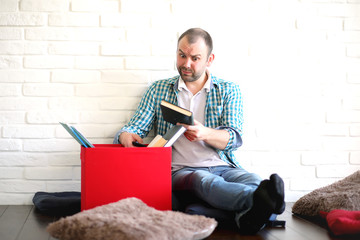 young student in the room reading