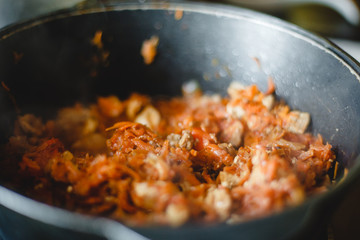  cooking pilaf at home kitchen