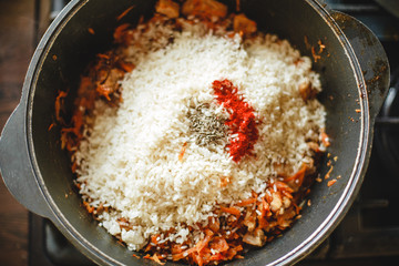  cooking pilaf at home kitchen