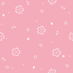 vector illustration of children's pattern flowers, pink and white