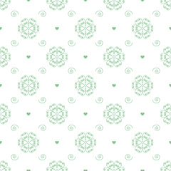 vector decor seamless pattern flowers green color