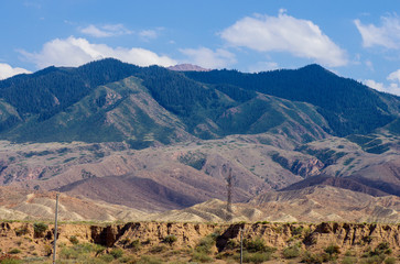 Mountains near Issyk- Kul lake in Kyrgystan during summer season