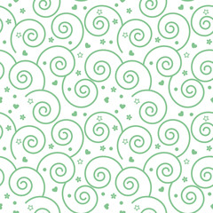 vector decor seamless pattern spirals and flowers