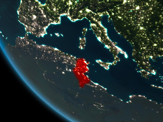 Tunisia at night from orbit
